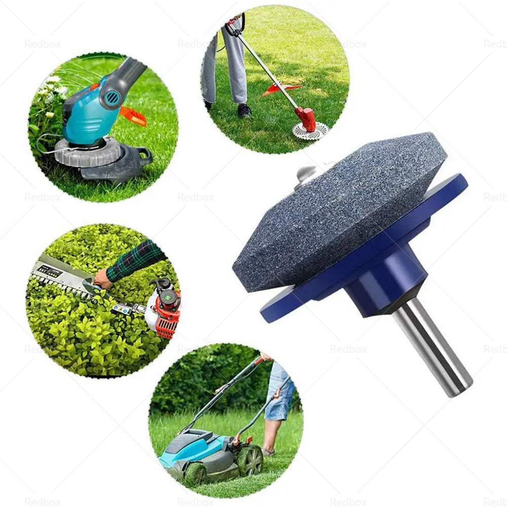 Lawn Mower Blade Sharpener Rotary Stone Grindstone Sharpening Drill Tool-3