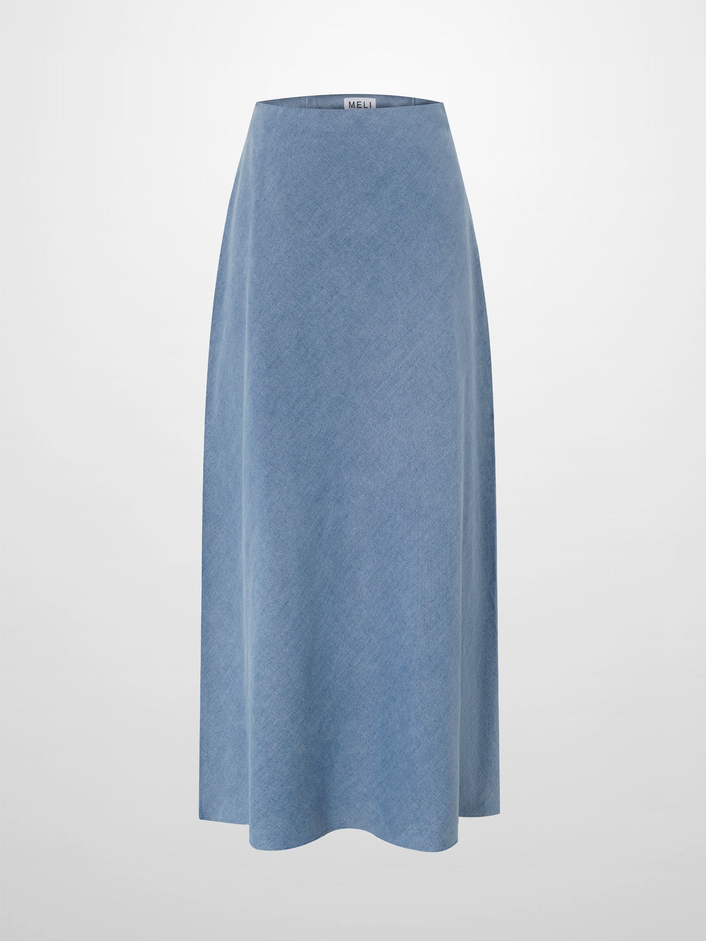 Classic Denim Skirt 37"-Light Blue-1