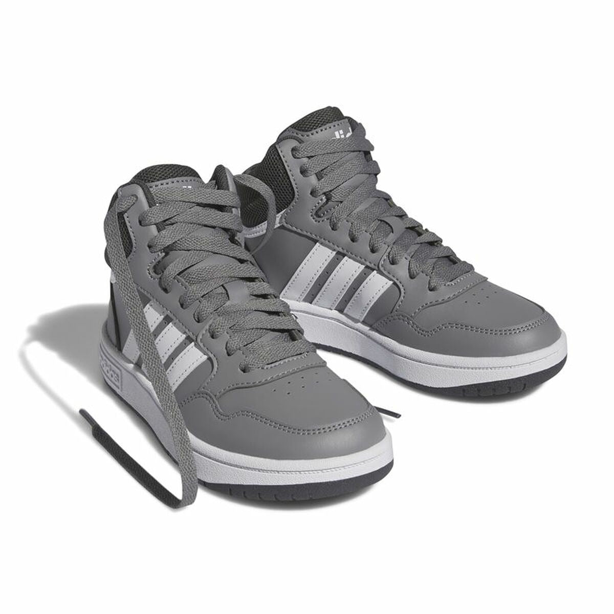 Sports Shoes for Kids Adidas Hoops 3.0 Mid Grey-4