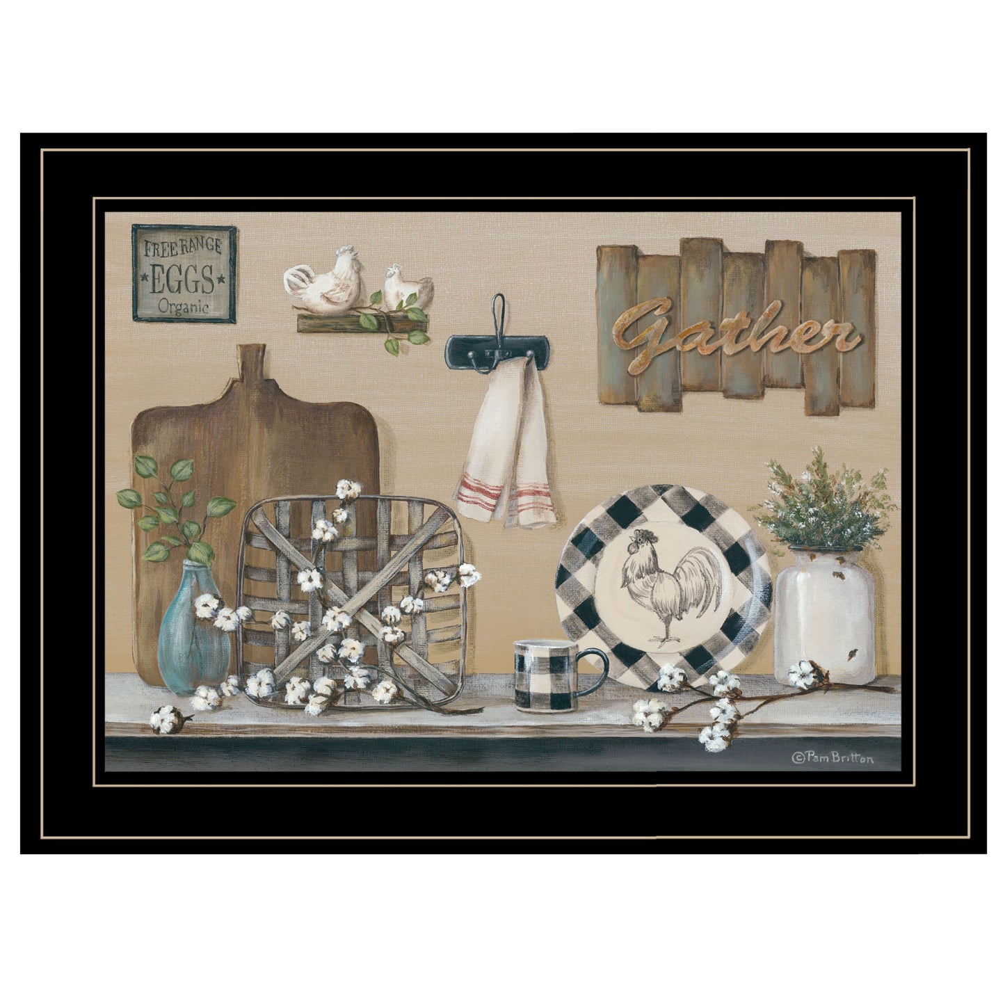 Farmhouse Kitchen Black Framed Print Kitchen Wall Art-1