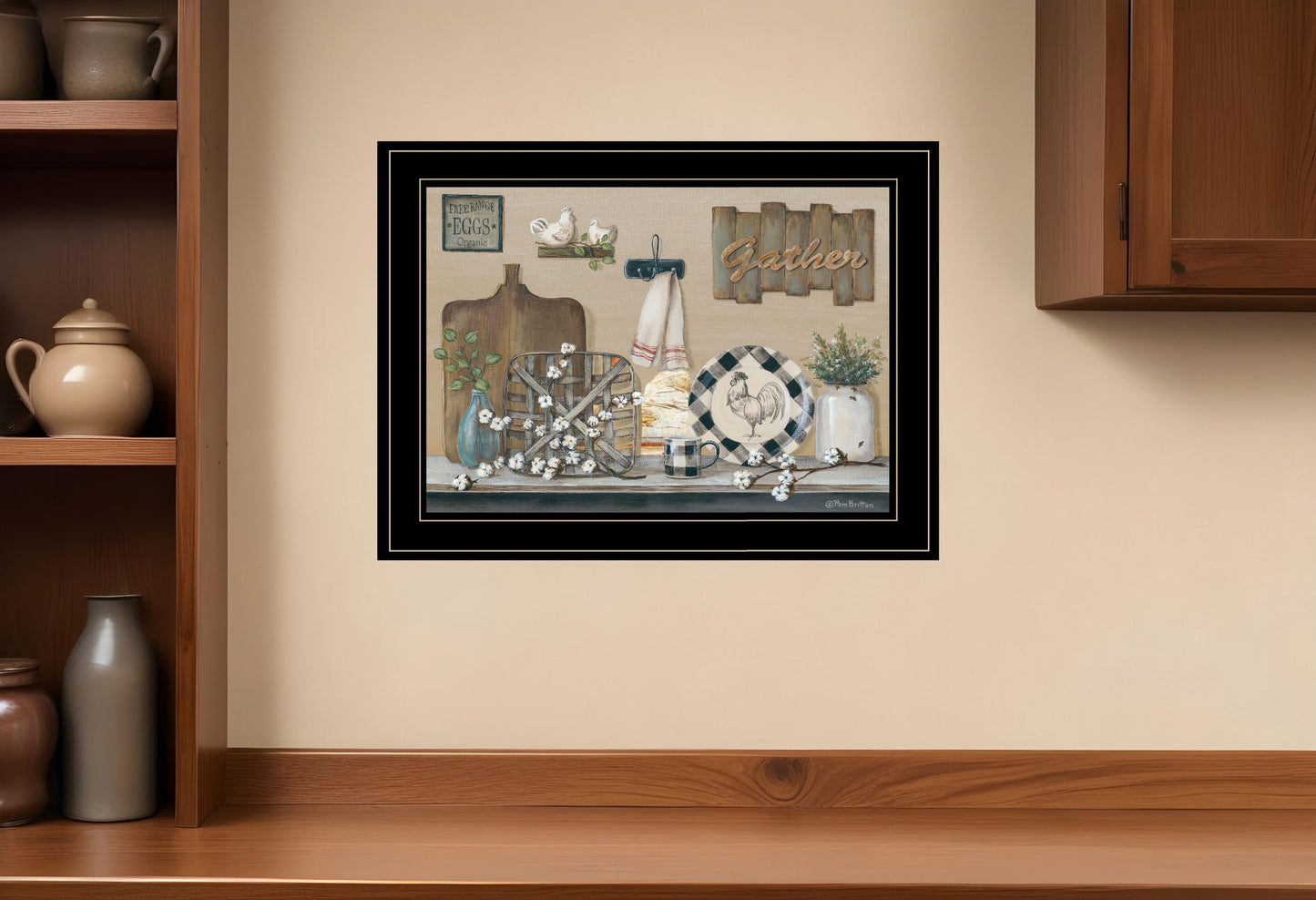 Farmhouse Kitchen Black Framed Print Kitchen Wall Art-0