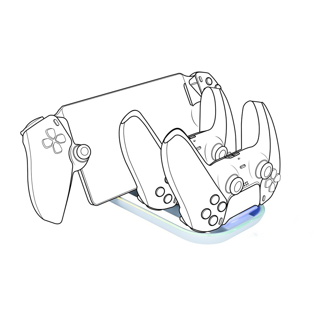 Big Ben Dual mount for PS5 controller and Playstation Portal with RGB indicator light. Nacon (2809191)-0