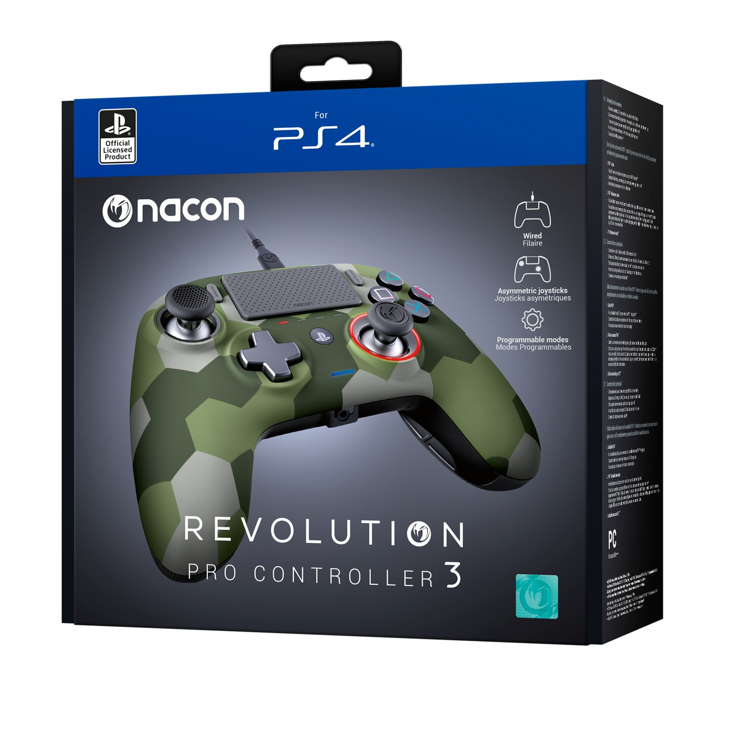 Контролер с кабел Nacon Revolution Pro Controller 3 за Playstation 4, Зелен камуфлаж (PS4OFPADRPC3GREEN)-0