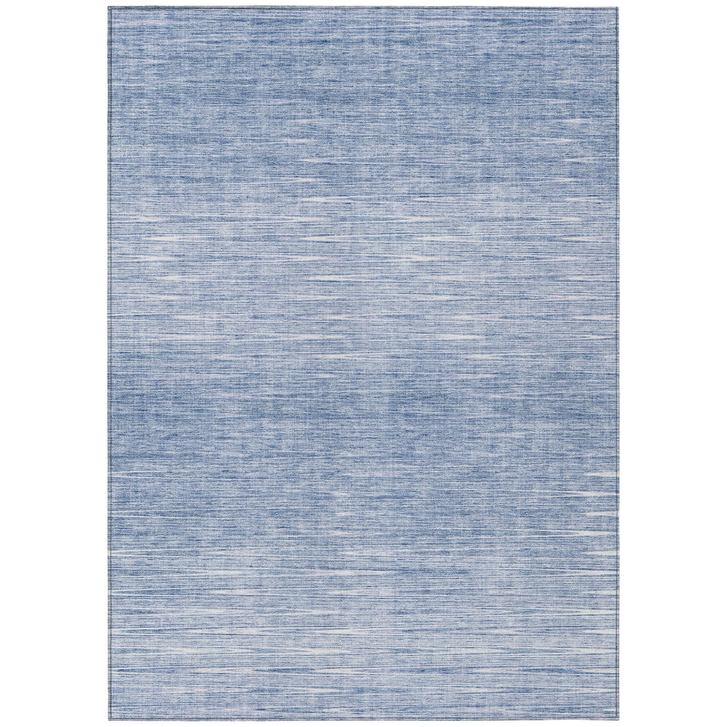 10' X 14' Denim Blue And Blue Abstract Washable Indoor Outdoor Area Rug-1