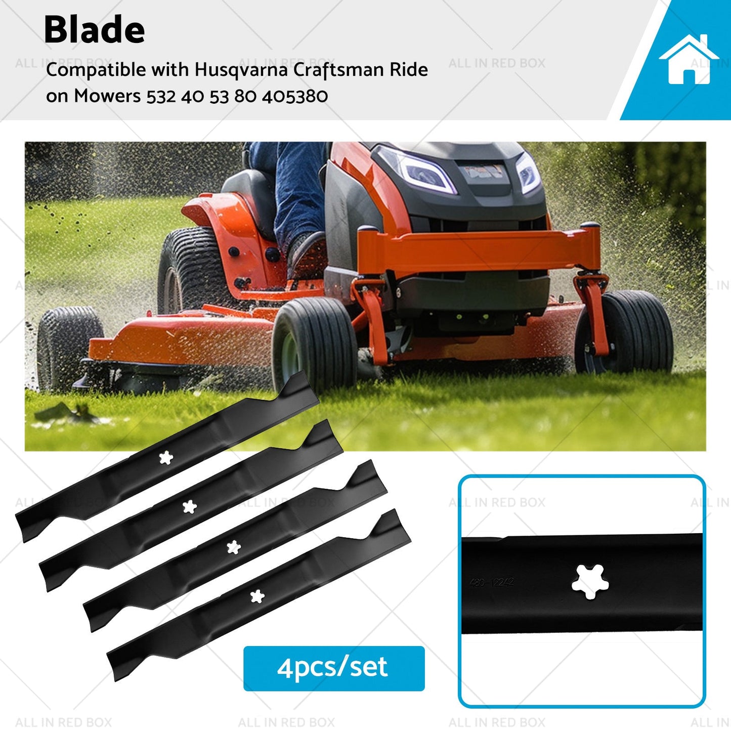 46inch Blades Suitable For Husqvarna Craftsman Ride on Mowers 405380 532 40 53 80-0