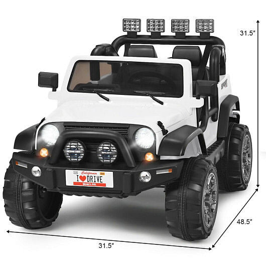 12V 2-Seater Ride on Car Truck with Remote Control and Storage Room-Red-5