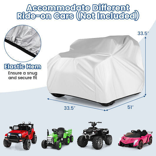 (Only Cover) Kids Car Cover for Power Ride-On Toy Car with Storage Bag-3