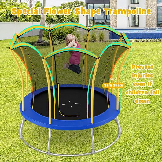 10 Feet Unique Flower Shape Trampoline with Galvanized Steel Frame-Orange-7
