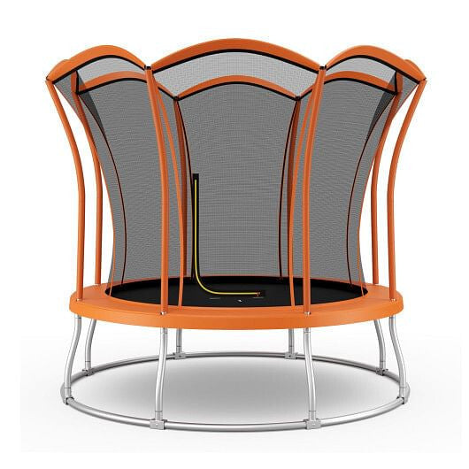 10 Feet Unique Flower Shape Trampoline with Galvanized Steel Frame-Orange-9