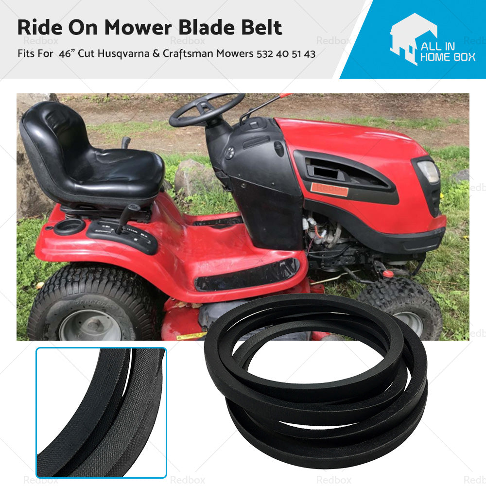 Ride On Mower Blade Belt For 46 inch Cut Husqvarna and Craftsman Mowers 532 40 51 43-0