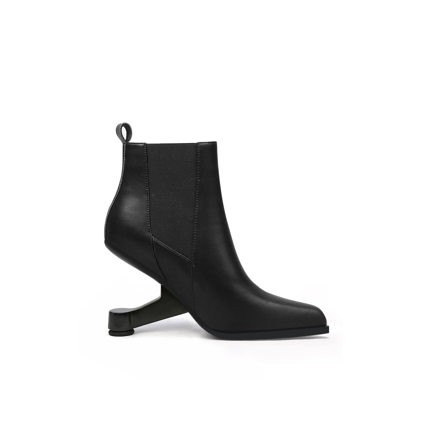 Classic Pointed Toe Paneled Leather Boots-1