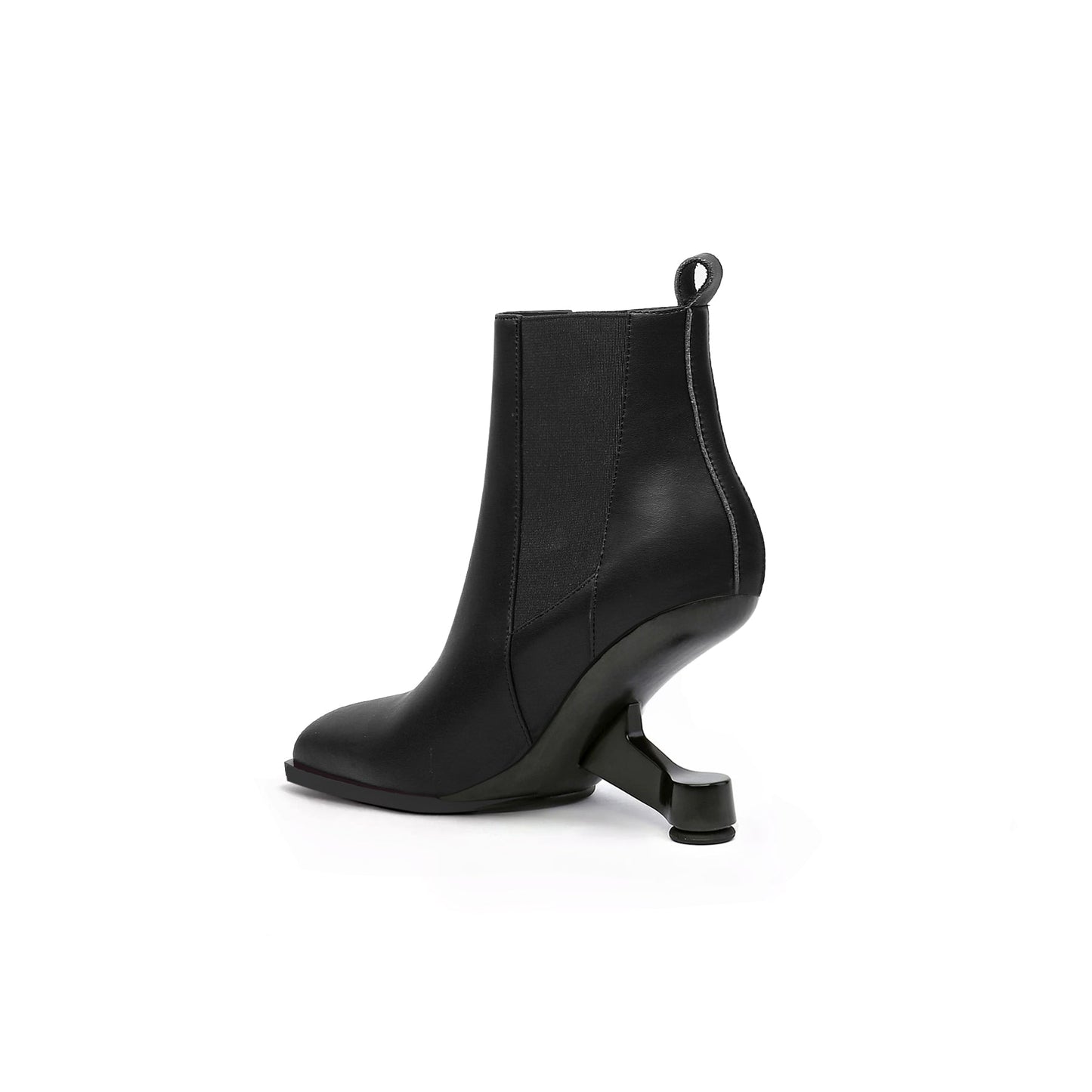 Classic Pointed Toe Paneled Leather Boots-2