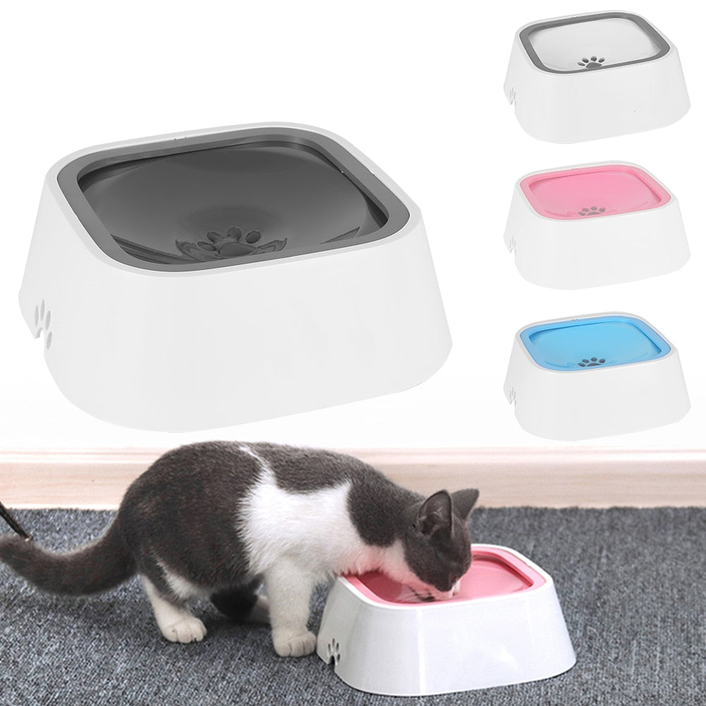 1.5L Pet Drinking Water Bowl Floating Non-Wetting Mouth Dog Cat Bowl Without Spill Drink Water Dispenser ABS Plastic Dogs Feeder-0