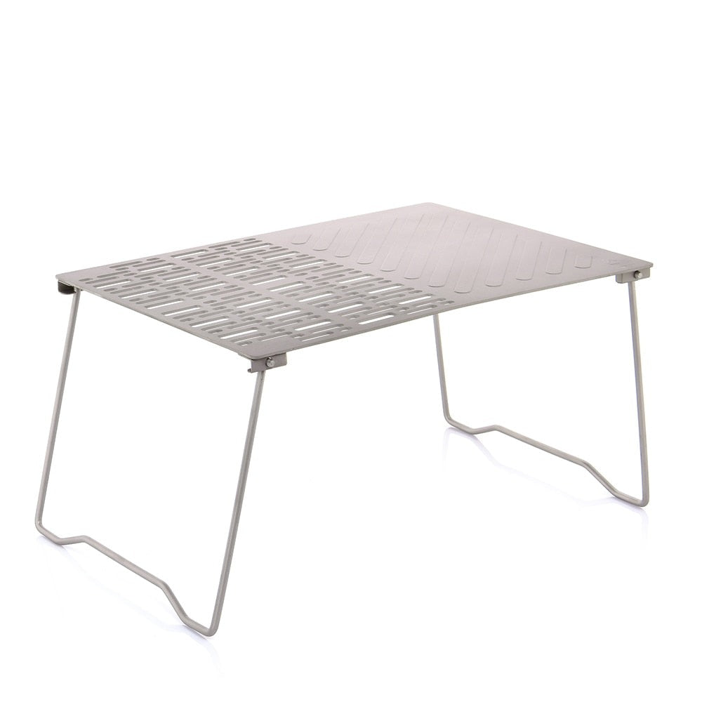 Titanium Charcoal BBQ Grill Net with Folding Legs for Camping Beach Picnic Barbecue Desk Tabletop Cooking utensils-0