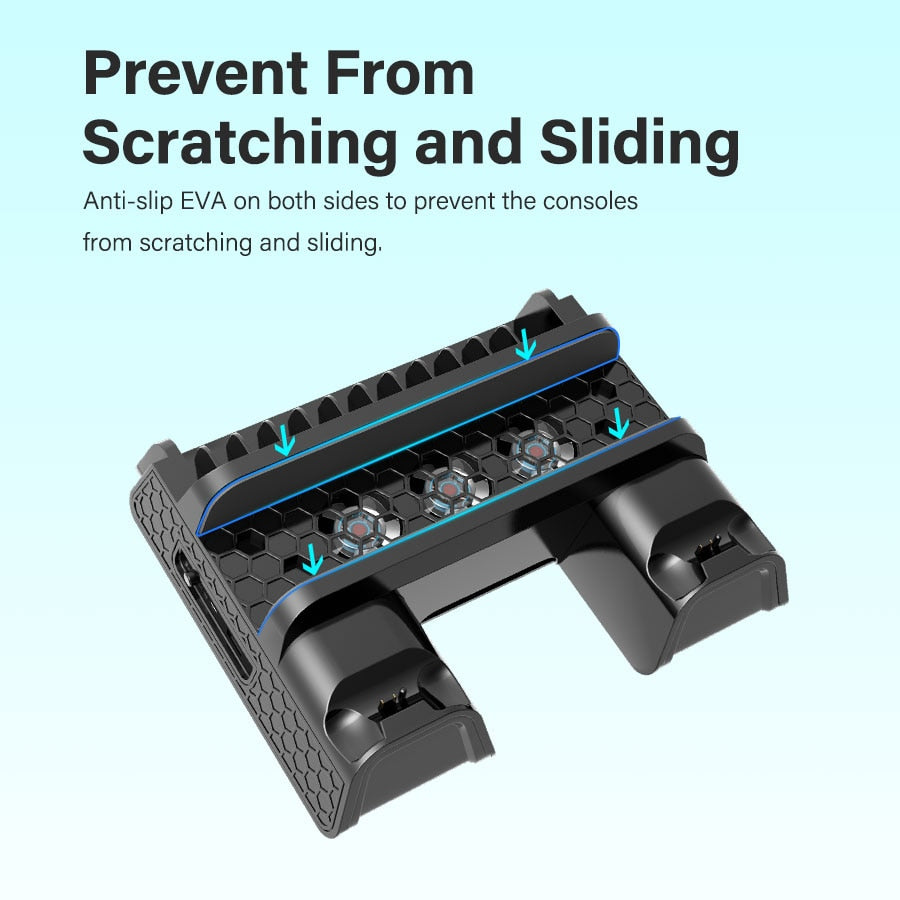 PS4/PS4 Slim/PS4 Pro Vertical Cooling Stand Dual Controller Station Charger Game Storage Cooling Fan For SONY Playstation 4-1