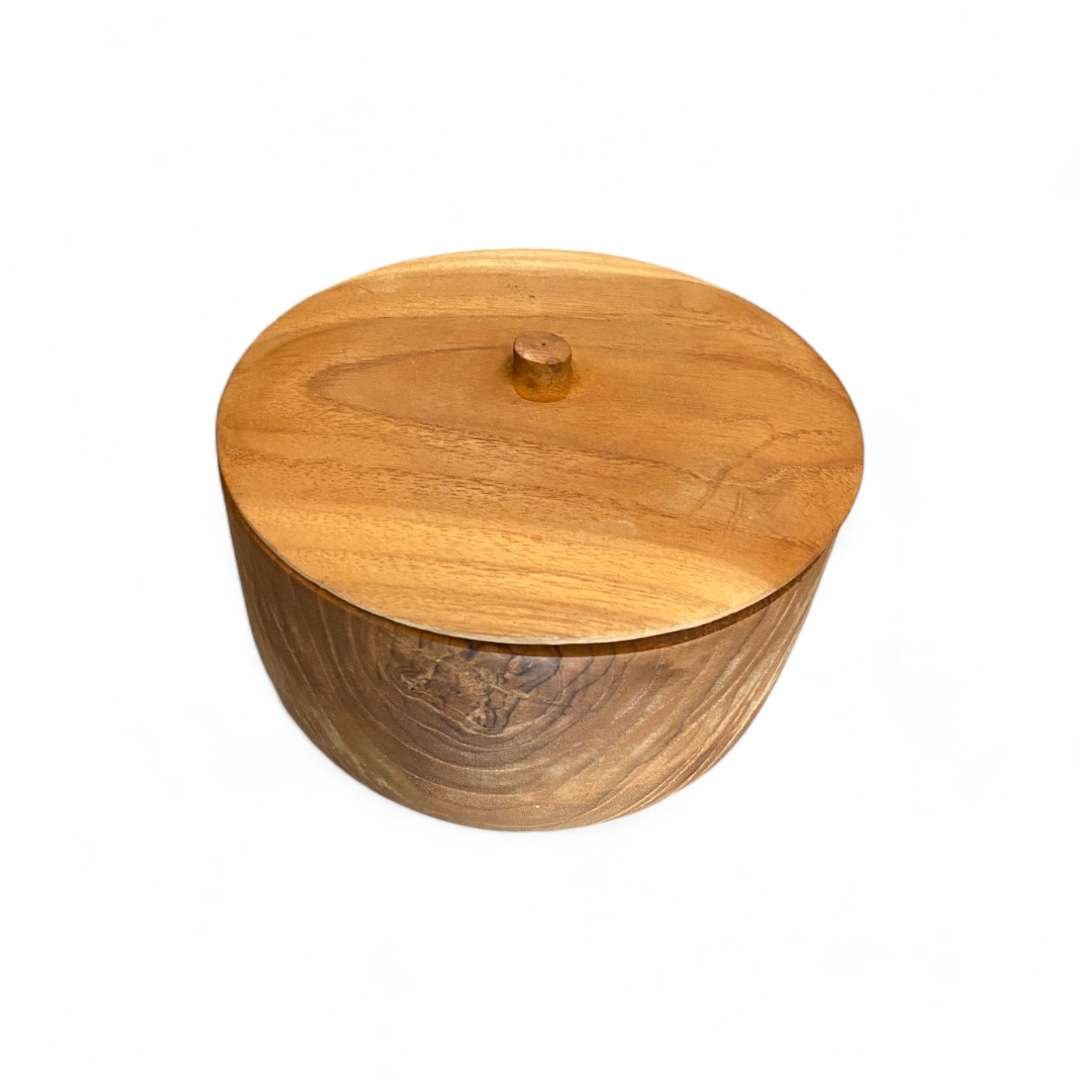 Jati Wood Bowl With Cap-1