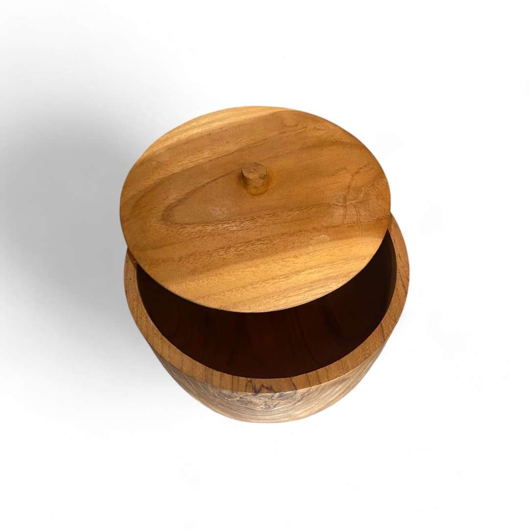 Jati Wood Bowl With Cap-2
