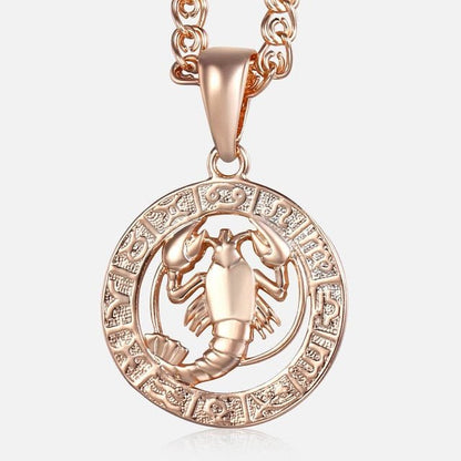 12 Zodiac Sign Constellations Pendant Necklace For Women Men 585 Rose Gold Necklace Fashion Birthday Gifts Drop Shipping-6