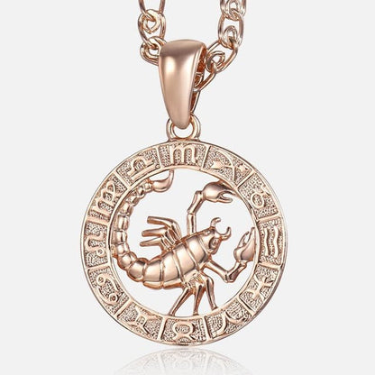 12 Zodiac Sign Constellations Pendant Necklace For Women Men 585 Rose Gold Necklace Fashion Birthday Gifts Drop Shipping-7