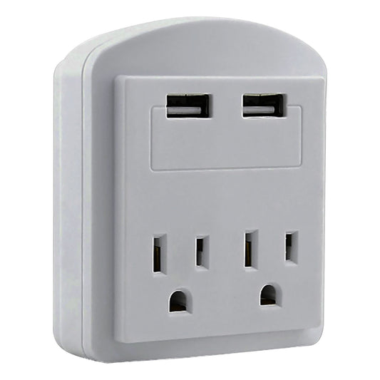 5 Core Travel Plug Adapter European International Power Plug w/ 2 USB, 2 Outlet Surge Protector Adaptor Charger-0