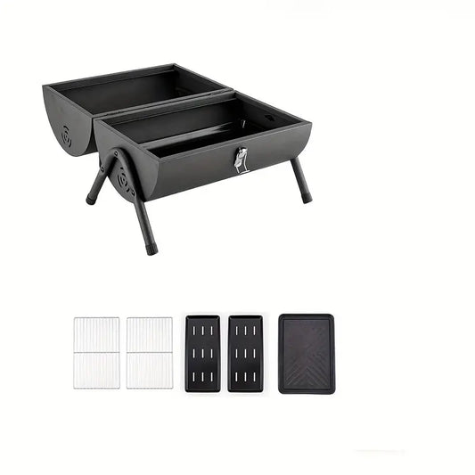Portable Mini BBQ Grill - Foldable Outdoor Barbecue Stove-0
