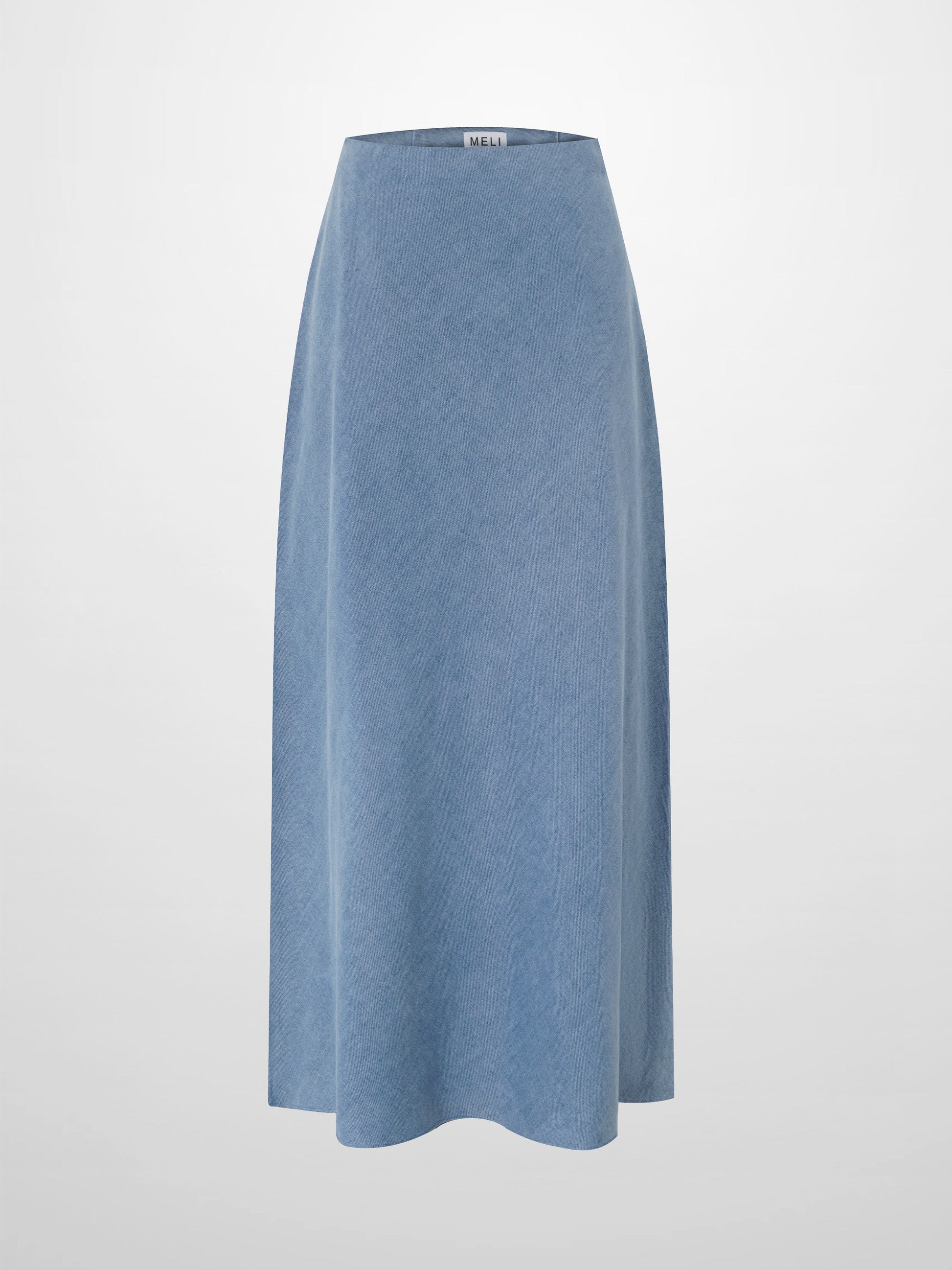 Classic Denim Skirt 37"-Light Blue-1
