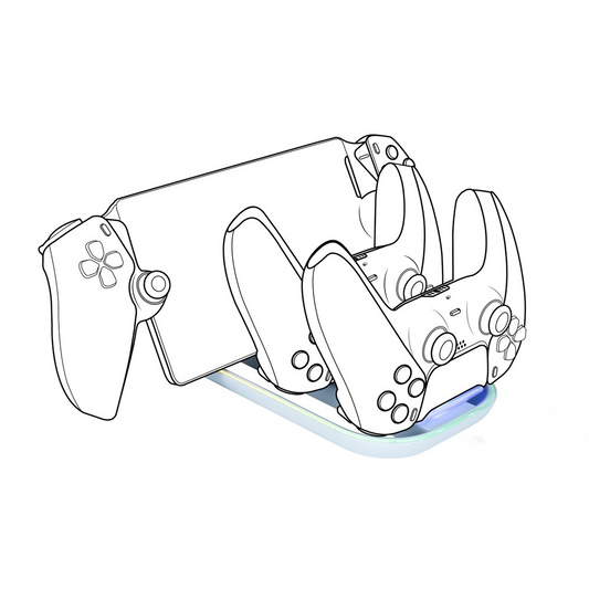 Big Ben Dual mount for PS5 controller and Playstation Portal with RGB indicator light. Nacon (2809191)-0