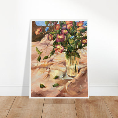 "Blossoms in Bloom" Still Life Floral | 18x24 inch Wooden Framed Art Print | Original Artwork by American Artist Barbara Cleary-1