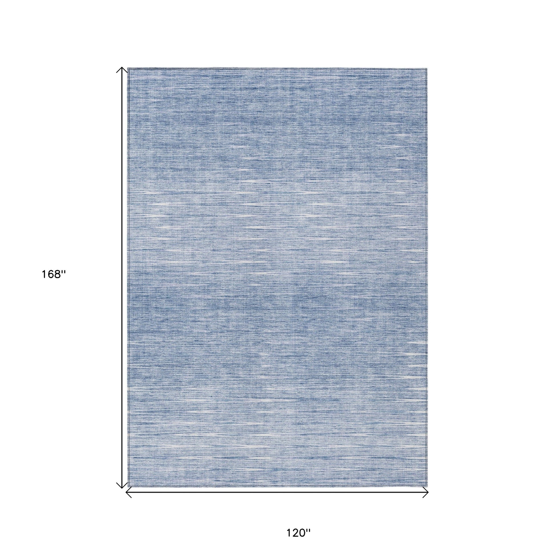 10' X 14' Denim Blue And Blue Abstract Washable Indoor Outdoor Area Rug-2