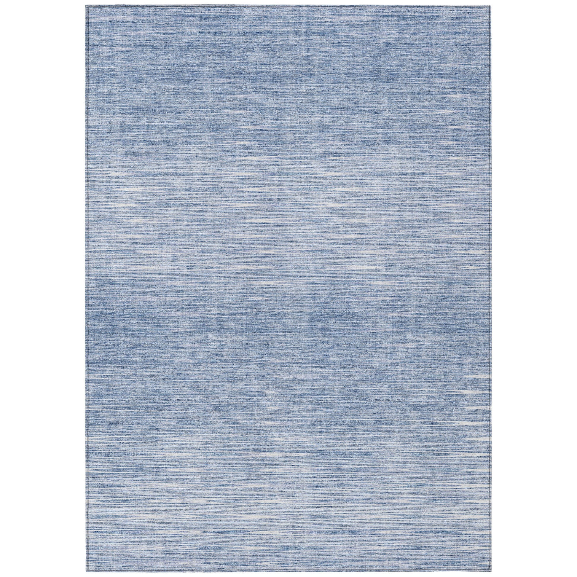 10' X 14' Denim Blue And Blue Abstract Washable Indoor Outdoor Area Rug-1