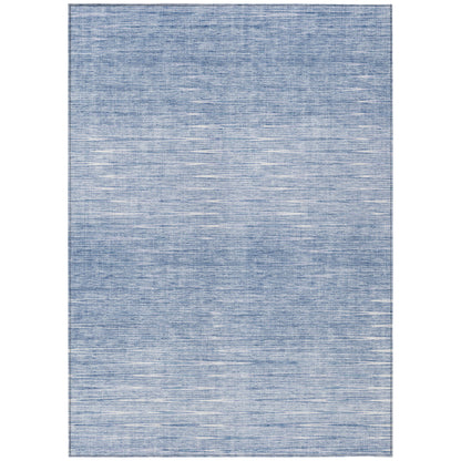 10' X 14' Denim Blue And Blue Abstract Washable Indoor Outdoor Area Rug-1