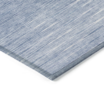 10' X 14' Denim Blue And Blue Abstract Washable Indoor Outdoor Area Rug-4