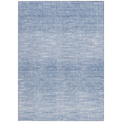 10' X 14' Denim Blue And Blue Abstract Washable Indoor Outdoor Area Rug-5
