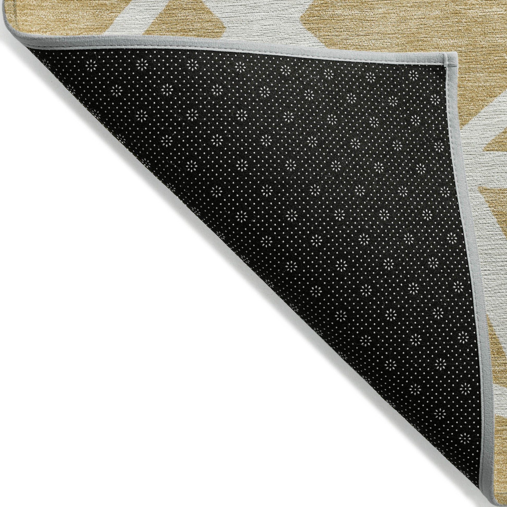 10' X 14' Gold And Ivory Geometric Washable Indoor Outdoor Area Rug-3