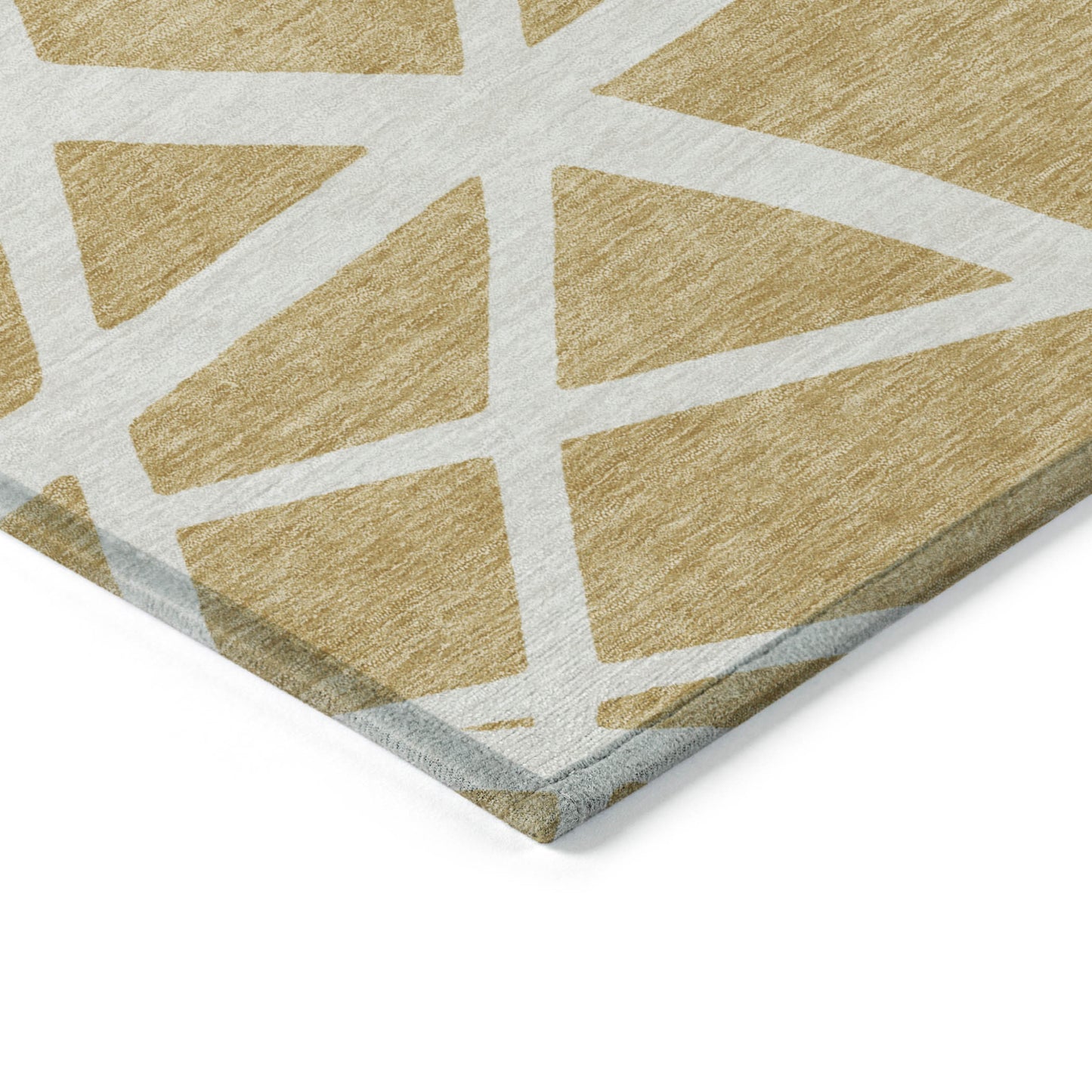 10' X 14' Gold And Ivory Geometric Washable Indoor Outdoor Area Rug-4