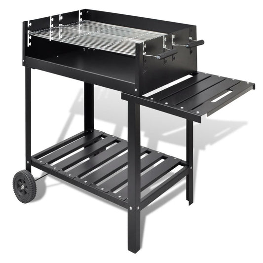 vidaXL BBQ Stand Charcoal Barbecue 2 Wheels-0