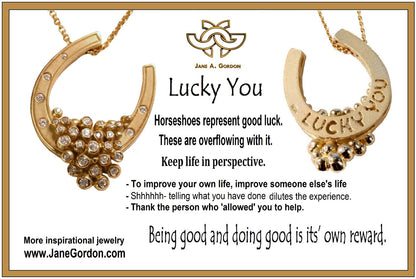 "Lucky You" Equestrian Horseshoe Necklace, 18K Gold, Overflowing with Diamonds.-12