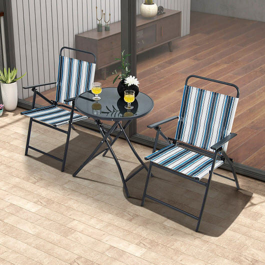 3 Pieces Outdoor Folding Chair Set Portable Folding Chair Set-0