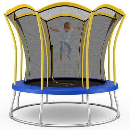10 Feet Unique Flower Shape Trampoline with Galvanized Steel Frame-Orange-5
