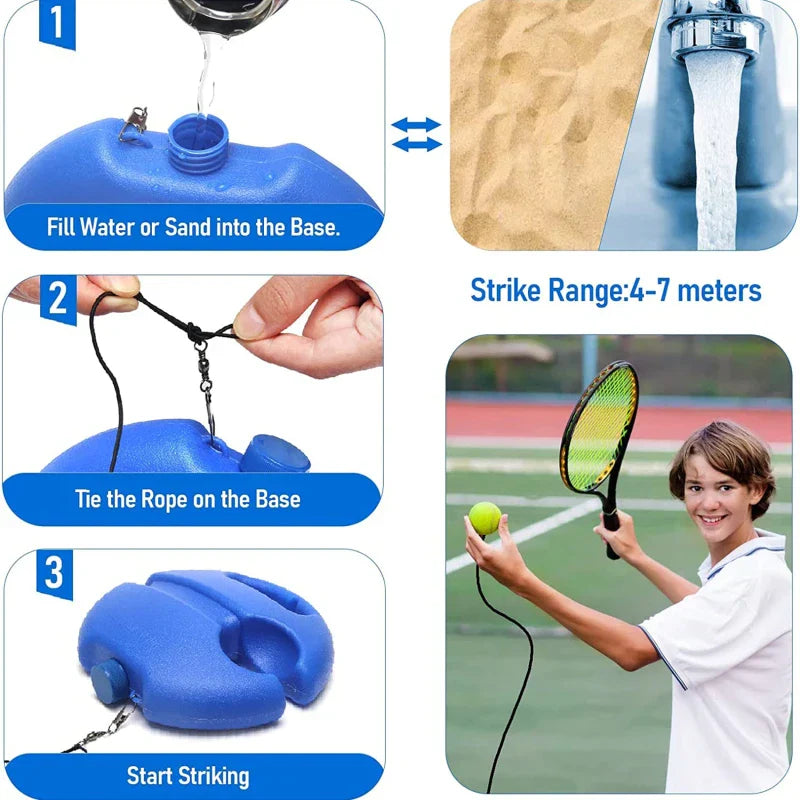 Professional Tennis Training Rebound Ball Self-Practice Tool Blue-3