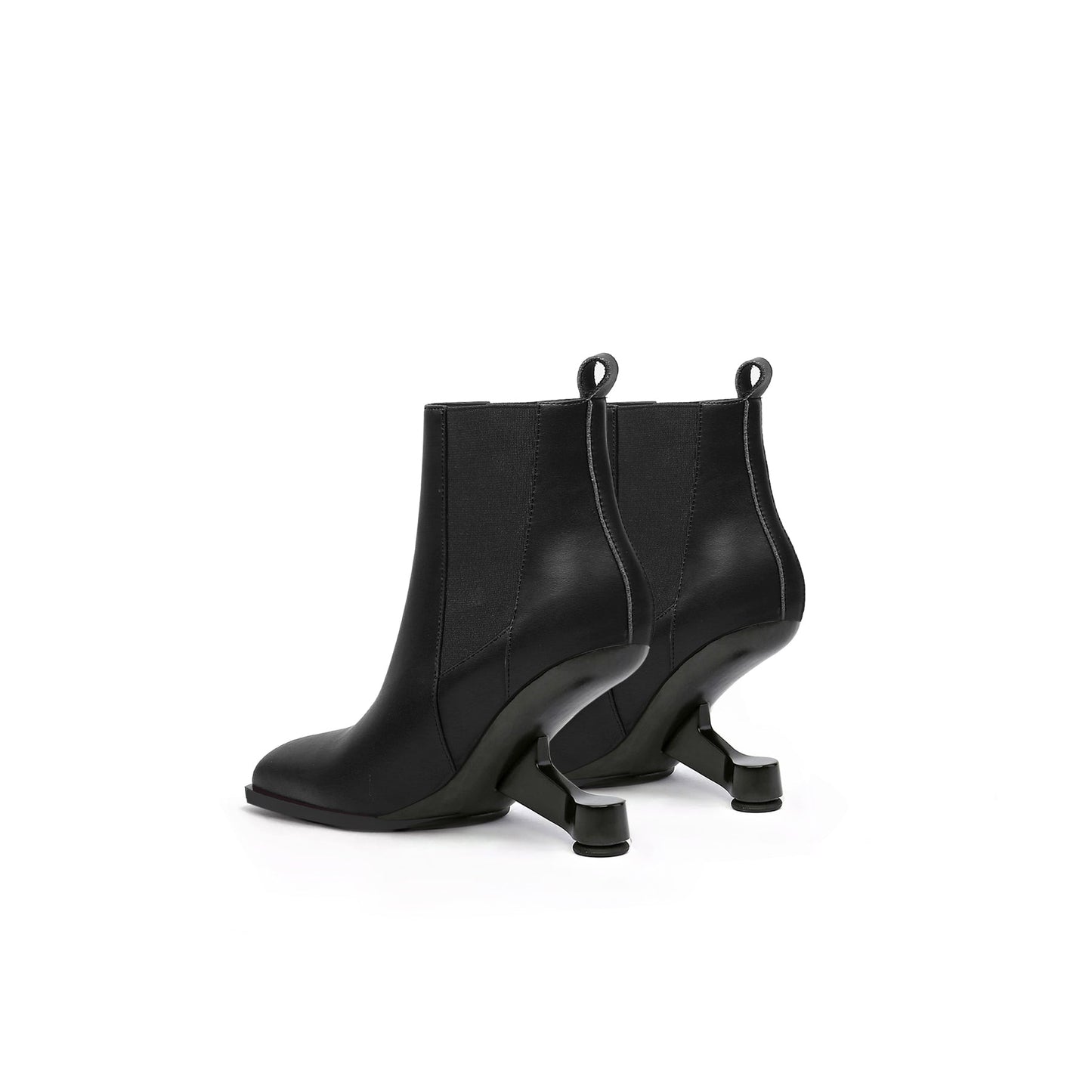 Classic Pointed Toe Paneled Leather Boots-3