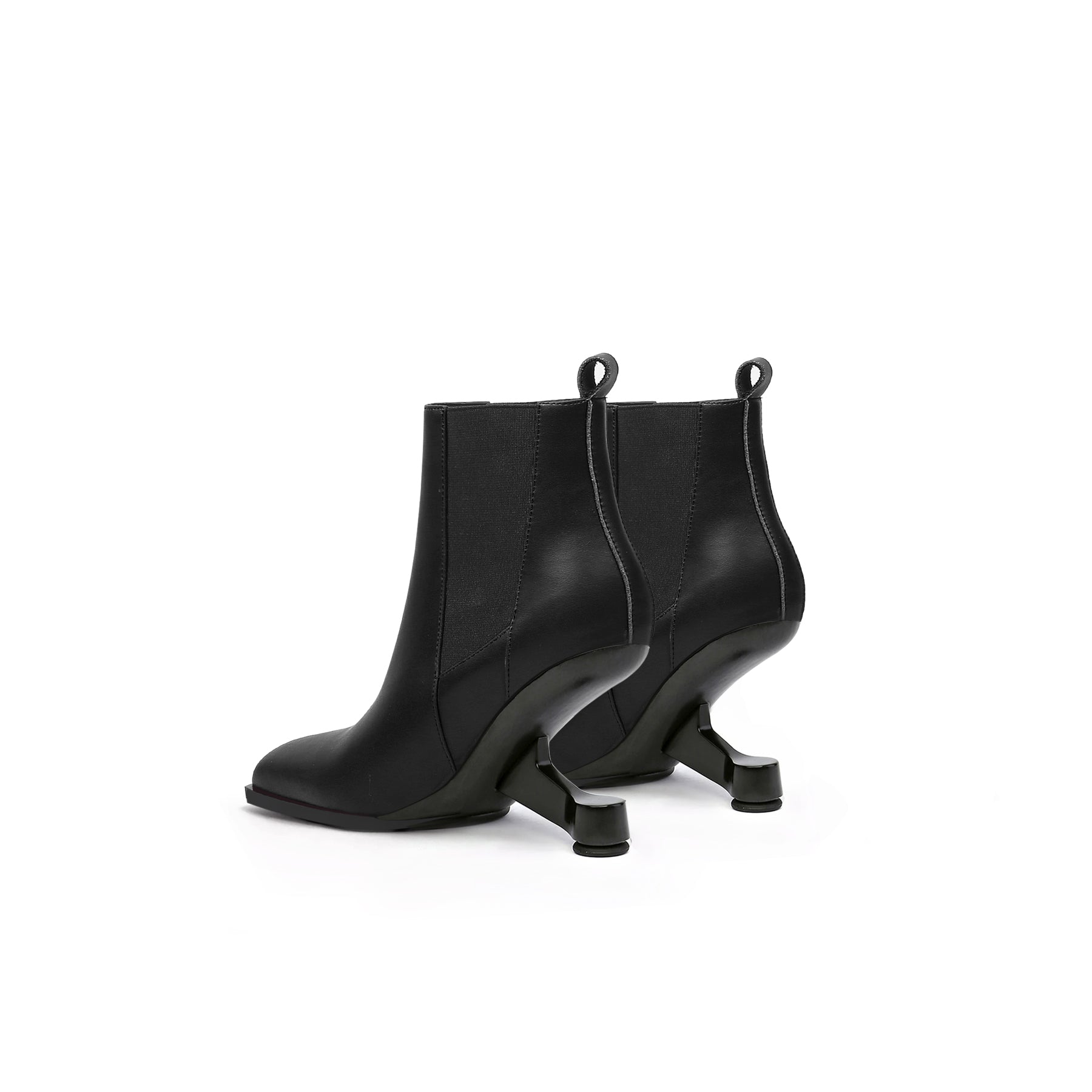 Classic Pointed Toe Paneled Leather Boots-3