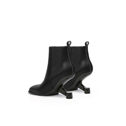 Classic Pointed Toe Paneled Leather Boots-3