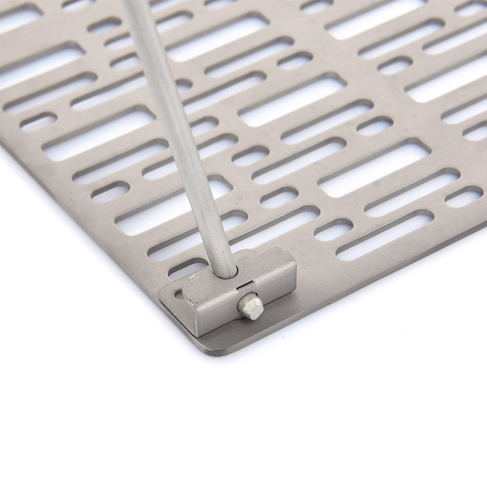 Titanium Charcoal BBQ Grill Net with Folding Legs for Camping Beach Picnic Barbecue Desk Tabletop Cooking utensils-3