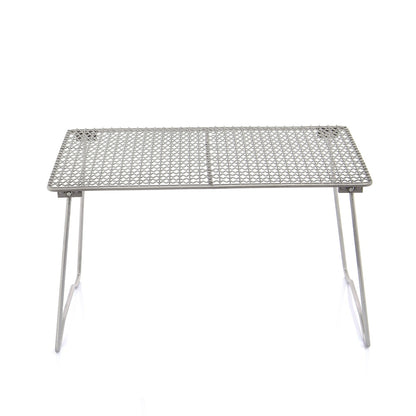 Titanium Charcoal BBQ Grill Net with Folding Legs for Camping Beach Picnic Barbecue Desk Tabletop Cooking utensils-4