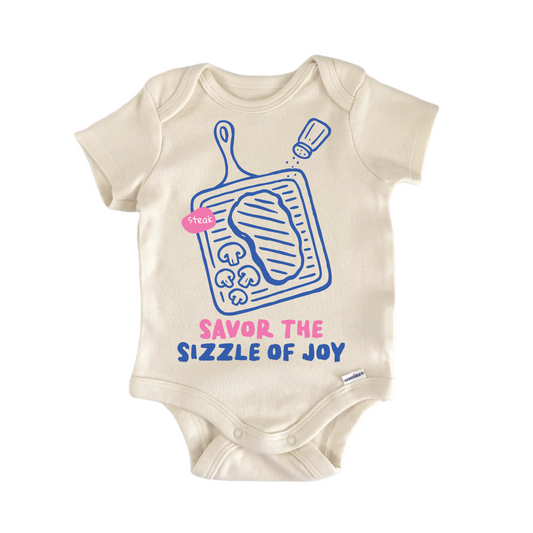 Savor Steak Meat Bbq Foodie - Baby Bodysuit-0