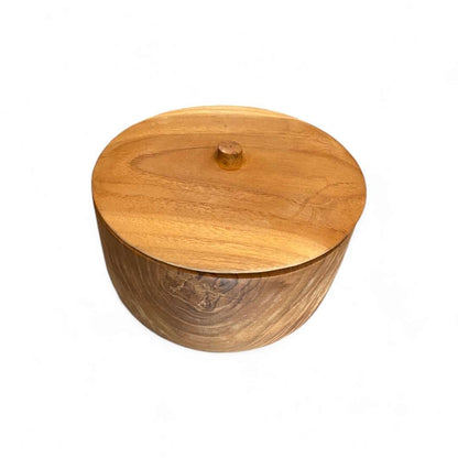 Jati Wood Bowl With Cap-1